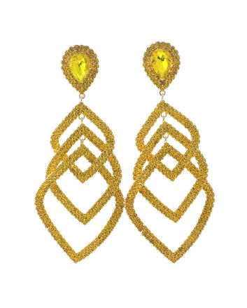 Large Crystal Chain Post Earrings