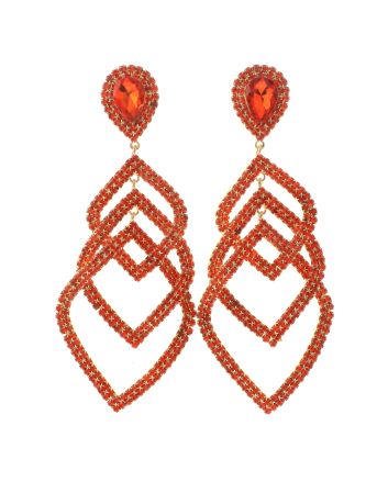Large Crystal Chain Post Earrings