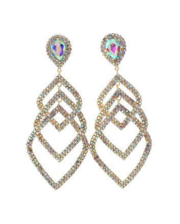 Large Crystal Chain Post Earrings