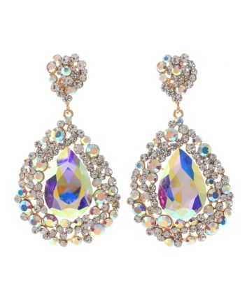 Large Tear Drop Crystal Earrings