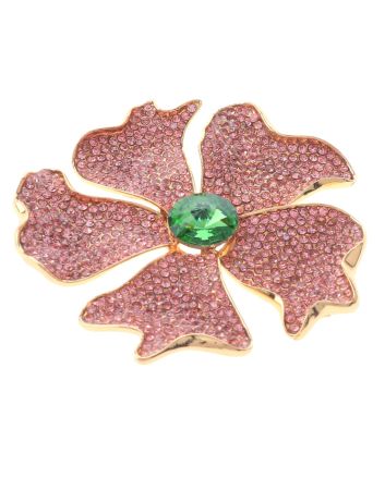 Large Crystal Flower Brooch