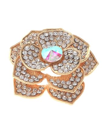 Crystal Flower Brooch