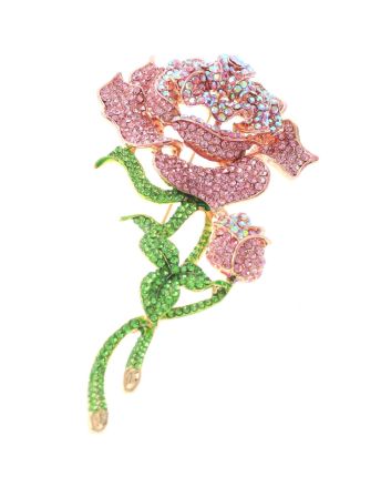 Large Crystal Flower Brooch