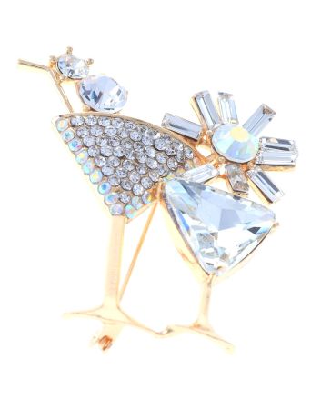 Crystal Martini Glass Brooch
