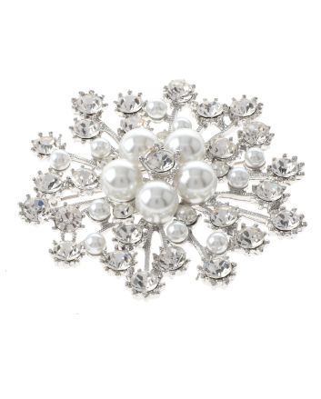 Crystal Flower Brooch  