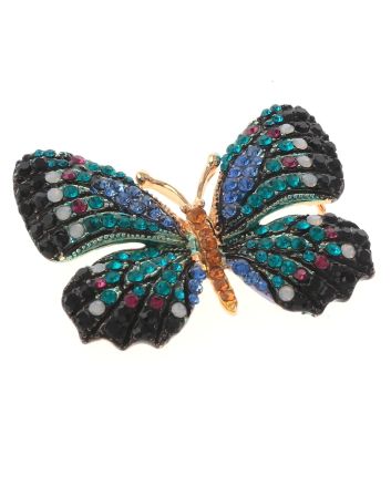Rhinestone Butterfly Brooch  