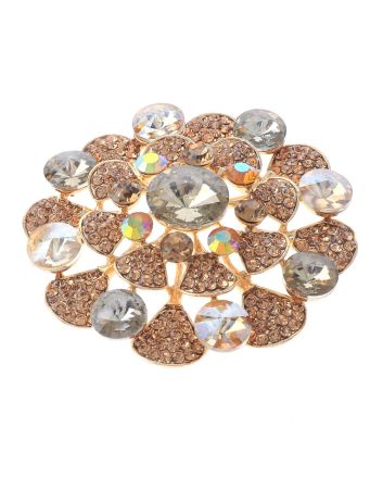 Large Crystal Flower Brooch