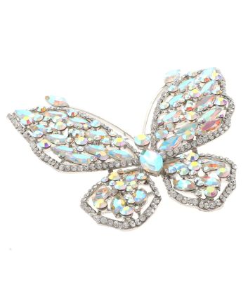 Large Crystal Butterfly Brooch