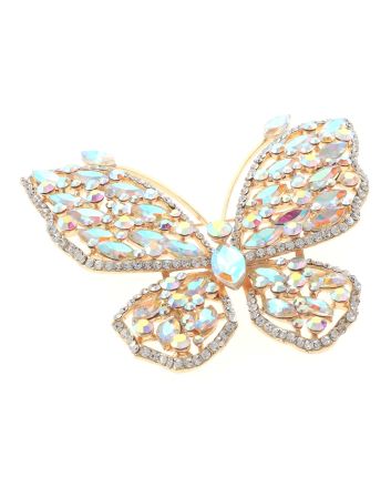 Large Crystal Butterfly Brooch