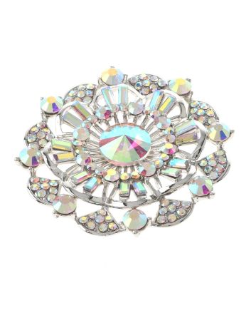 Crystal Flower Brooch