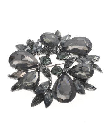 Crystal Flower Brooch