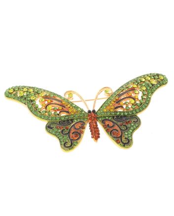 Large Crystal Butterfly Pin