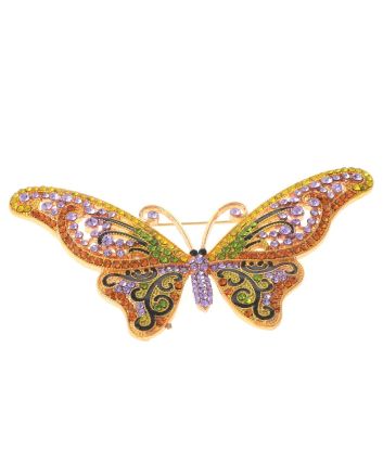 Large Crystal Butterfly Pin