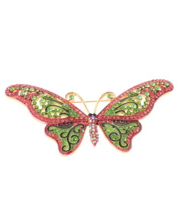 Large Crystal Butterfly Pin
