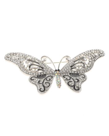 Large Crystal Butterfly Pin