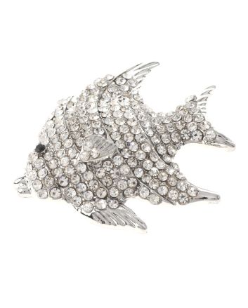 Crystal Fish Brooch  