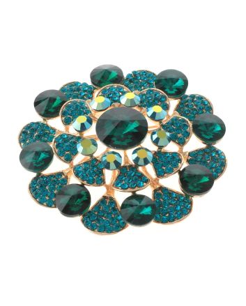 Large Crystal Flower Brooch