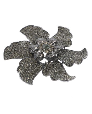 Large Crystal Flower Brooch