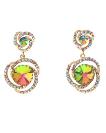 Crystal Flower Post Earrings