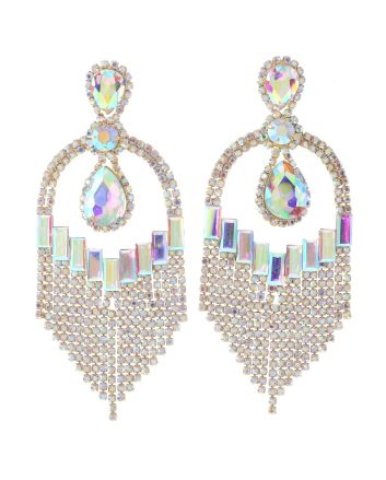 Large Rhinestone Chandelier Earrings