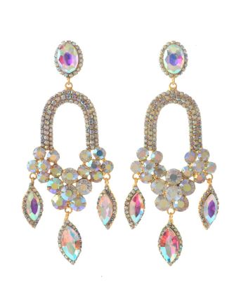 Large Rhinestone Chandelier Earrings