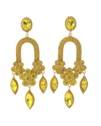 Large Rhinestone Chandelier Earrings