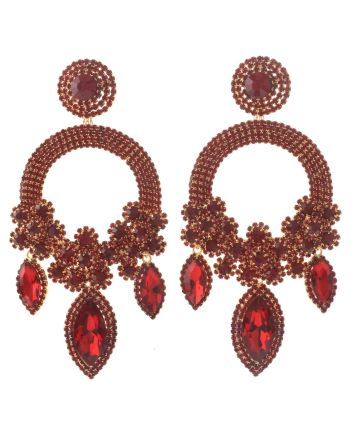 Large Rhinestone Chandelier Earrings