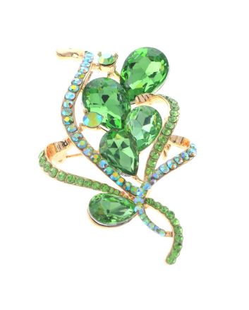 Crystal Flower Brooch