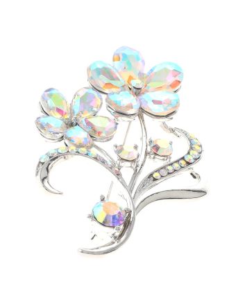 Crystal Flower Brooch