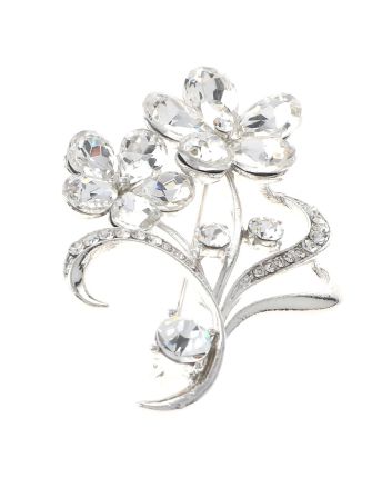 Crystal Flower Brooch