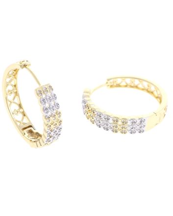 Plated CZ Hoop Earrings