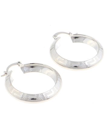 Rhodium Plated Hoop Earrings