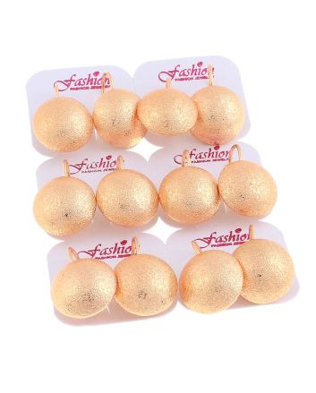 Plated Stud Earrings / 6 PC