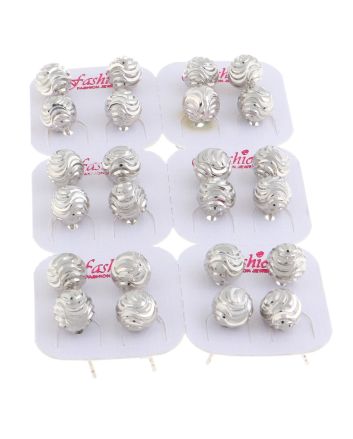 Plated Stud Earrings / 12 PC