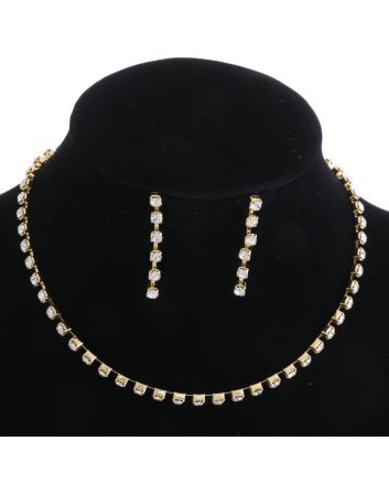 Fashion Rhinestone Choker Necklace Set
